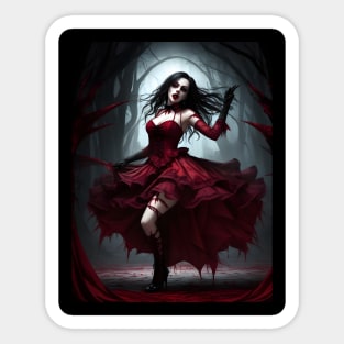 Joyful Dancing Vampiress Sticker